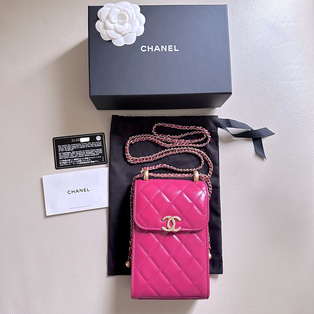 Chanel Phone Holder with Chain